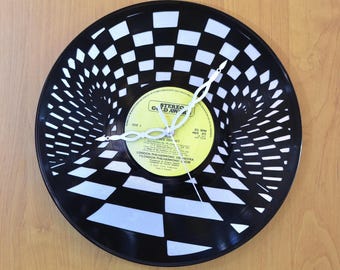 Upcycled Vinyl Record Wall Clock: Laser-Cut Retro Decor