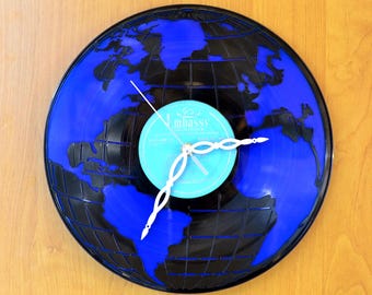 Upcycled Vinyl Record Wall Clock: Laser-Cut Retro Decor