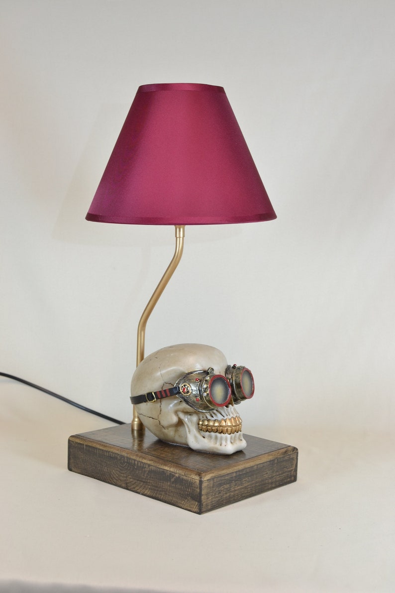 Skull Lamp Vintage Lamp Bedside Lamp Retro Lamp Desk Lamp Table Lamp Antique Lamp Sideboard Lamp Art Deco Lamp Steampunk image 1