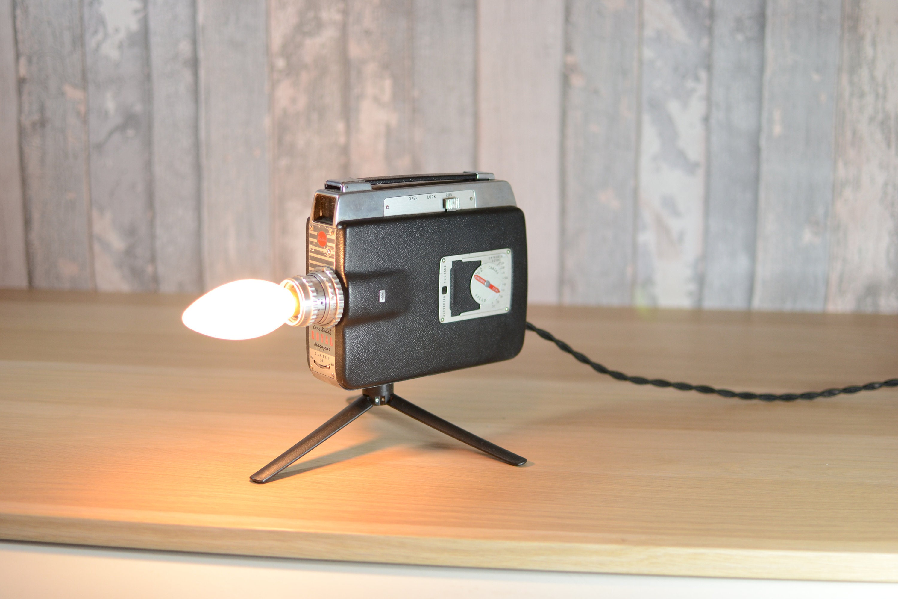 vintage lamp camera kodak - lampe de chevet rétro bureau table éclairage vintage art déco lampadaire