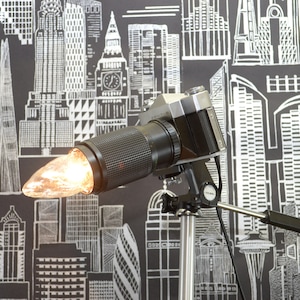 Vintage Camera Lamp Zenit - Bedside Lamp - Retro Lamp - Desk Lamp - Table Lamp - Antique Lamp - Sideboard Lamp - Art Deco Lamp - Tripod Lamp