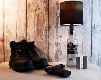 Vodka Bottle Lamp: Handmade Vintage Desk Lamp with Edison Bulb