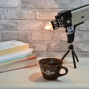 Vintage Chinon Camera Lamp: Retro Desk or Floor Lamp with Touch Dimmer