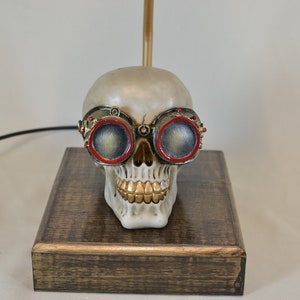 Skull Lamp Vintage Lamp Bedside Lamp Retro Lamp Desk Lamp Table Lamp Antique Lamp Sideboard Lamp Art Deco Lamp Steampunk image 6