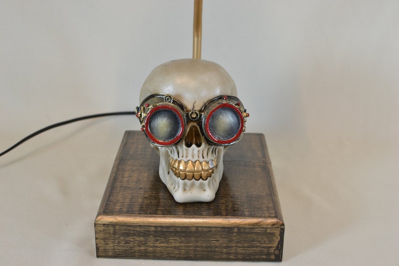 Skull Lamp Vintage Lamp Bedside Lamp Retro Lamp Desk Lamp Table Lamp Antique Lamp Sideboard Lamp Art Deco Lamp Steampunk image 6