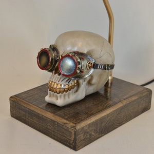 Skull Lamp Vintage Lamp Bedside Lamp Retro Lamp Desk Lamp Table Lamp Antique Lamp Sideboard Lamp Art Deco Lamp Steampunk image 8