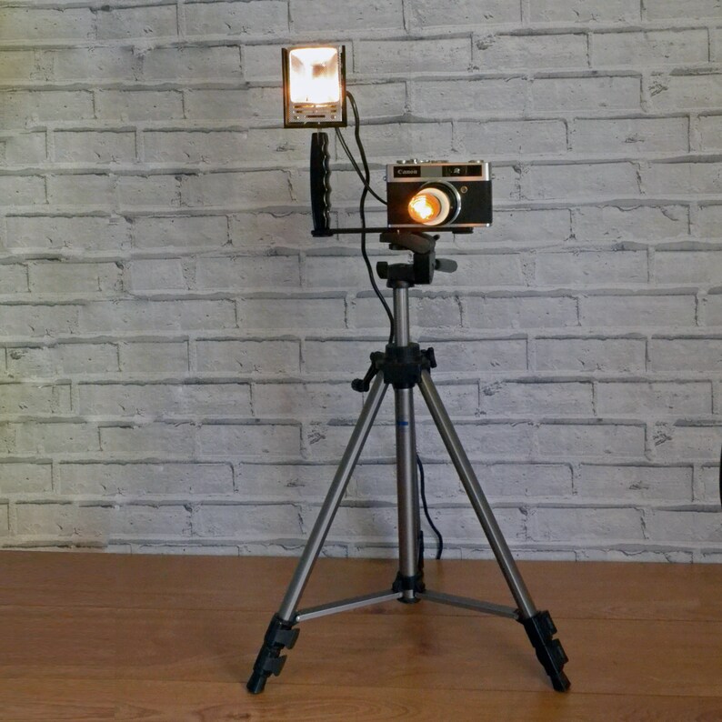 Vintage Lamp Camera Canon Bedside Lamp Retro Lamp Desk Lamp Table Lamp Antique Lamp Vintage Lighting Art Deco Lamp Sideboard image 2