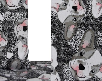 Grau Bulldogge Welpe Einzelbettbezug Set Europäische Größe 100% Baumwolle Kinder Grau Bulldogge Welpe Einzelbettbezug Set Europäische Größe 100% Baumwolle Kinder