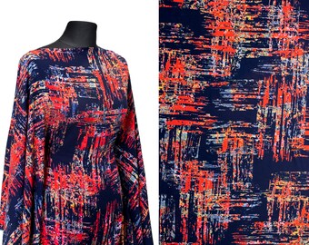 9,80 EUR/Meter - 50 cm FABRIC VISCOSE abstract pattern Abstract dark blue