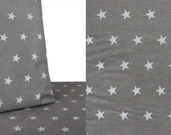 4.20 EUR/meter - 50 cm FABRIC COTTON decorative fabric white stars pattern grey
