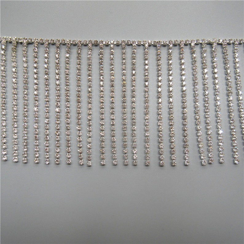4.7W Rhinestone trim Crystal Chain rhinestone fringe Etsy
