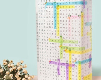 eVincE Word Search Game Activity Gift Wrapping Paper | 70 x 50 cms | 10 thick matte sheets | all occasion