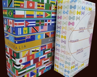 eVincE 2 designs 20 gift wrapping papers | For All Occasions | 70 x 50 cms crease free| All Country Flags and World Map Wraps