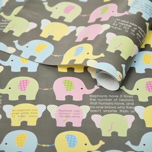 eVincE 10 Matte Elephant Gift Wrapping Paper Kids Christmas Birthday Theme Party Amazing Facts to unwrap Gifts large sheets image 3