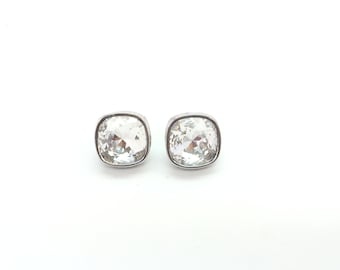 Gina Cushion Cut Crystal Stud Earring