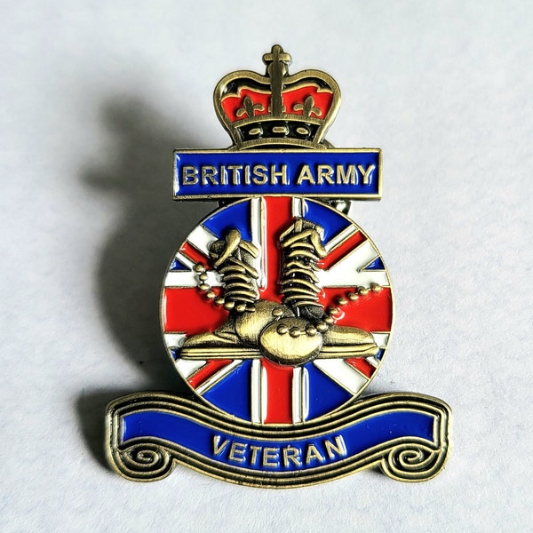 British Army Veteran Army Military Enamel Lapel Pin Badge Poppy Day Remembrance Day Union Jack Flag