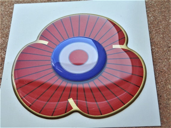 Animals at War Remembrance Sunday Purple Poppy and Wreath Car Sticker Large