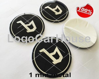 Metal Stickers - car wheel center cap stickers - set of 4 - Bertone 1 Vintage