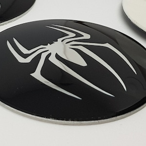 Metal Stickers - car wheel center cap stickers - set of 4 - SPIDER image 2