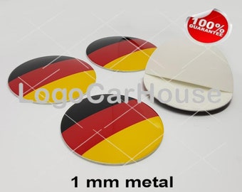 Metall Aufkleber - Auto Rad Center Cap Sticker - 4er Set - DEUTSCHLAND FLAGGE