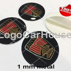 Metal Stickers - car wheel center cap stickers - set of 4 - ROVER 1