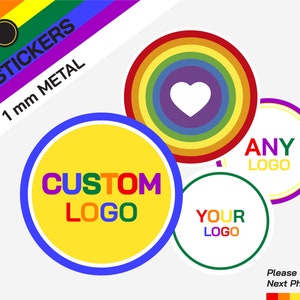 Metal Stickers Custom car / Wheels Center Cap Logo Badge Wheel Trims Rims Decal (4pcs set) (1mm metal) All Models LGBT LGBT+ Love for all