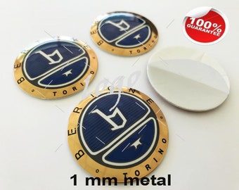 Metal Stickers - car wheel center cap stickers - set of 4 - Bertone 3 Vintage