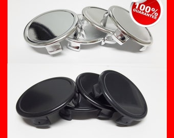 Whell Center Caps Universal Hub Clip Rims Hubcaps Nero e cromato Fit Tsw e Vossen e Vxr