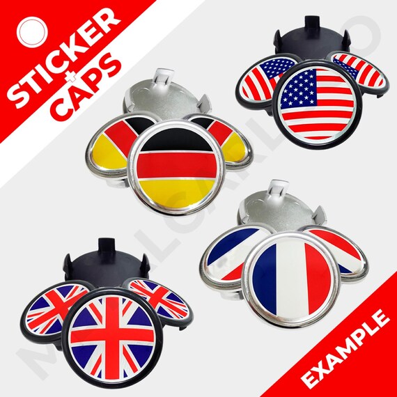 thumbnail image 2 of 4 Pack Black Dome Wheel Center Cap Decal Stickers, 65mm / 2.55 Inch, Aluminum Emblem Overlay For Ford Hub Caps 2 of 5