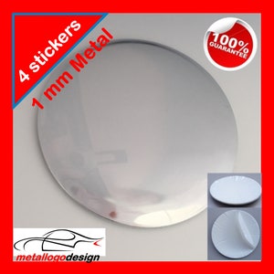 Puede incluir: Cuatro pegatinas de metal de 1 mm de grosor. Las pegatinas son redondas y plateadas. Las pegatinas se muestran sobre un fondo blanco. Garantía del 100%.