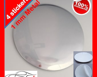 Metal Stickers - car wheel center cap stickers - set of 4 - ALL CHROME fit all models Universal