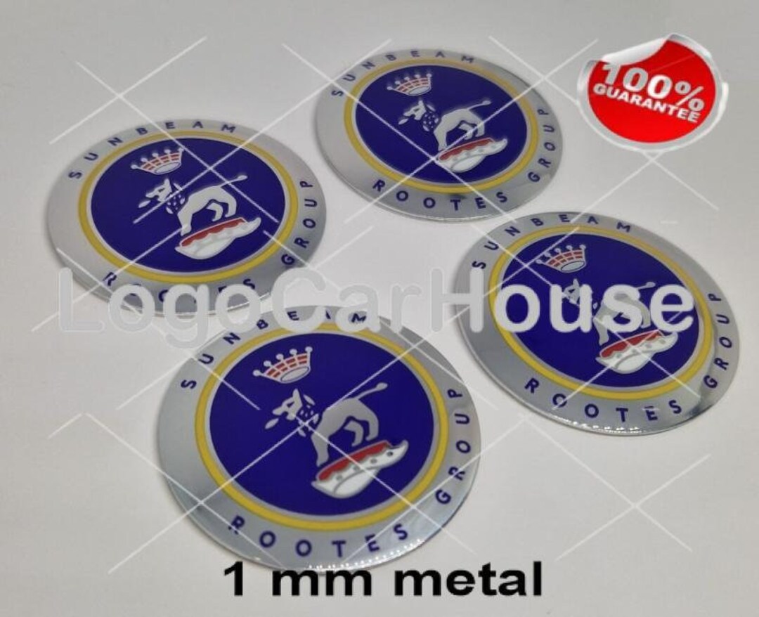 Metal Stickers Car Wheel Center Cap Stickers Set of 4 TIGER SUNBEAM