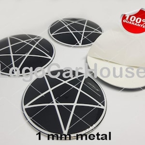 Metallaufkleber – Auto-Radnabenkappen-Aufkleber – 4er-Set – PENTAGRAMM S1