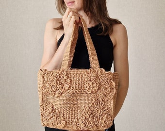 Bag with flowers, Raffia bag, Boho bag, Handmade bags for women, Handmade raffia bag, Lightweight handmade bag, Raffia shoulder bag,