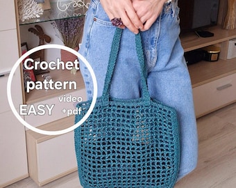 Patrón de crochet para bolsa de malla