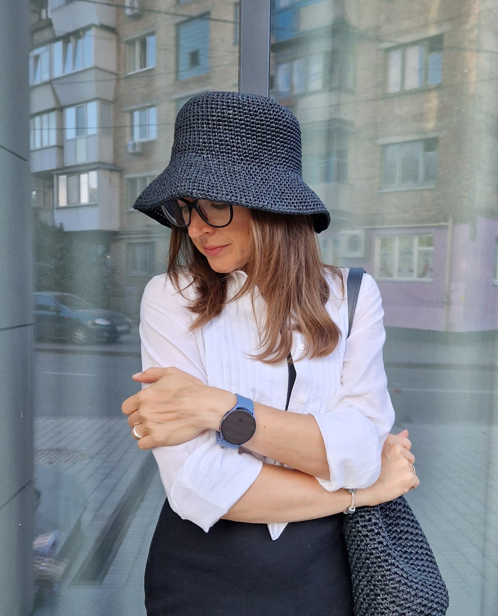 Women's Raffia Hat - Black
