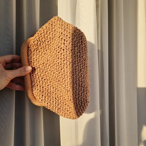 Straw clutch. Dumpling bag. Designer clutch bag made of raffia. Lightweight handmade bag. Evening clutch. Woven Dumpling Bag. Cloud bag.