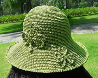 Crochet Hat Pattern - crochet large brim hat - crochet bucket hat pattern - crochet sun hat - summer crochet hat