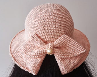Bow Hat - crochet pattern - vintage hat - crochet bow hat - diy - special bow hat - uyuycrochet - valentine hat - mother's day hat