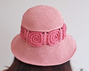 Barbie crochet hat pattern with granny squares | crochet bucket hat | crochet sun hat | summer hat | cloche hat | fall hat | large brim hat