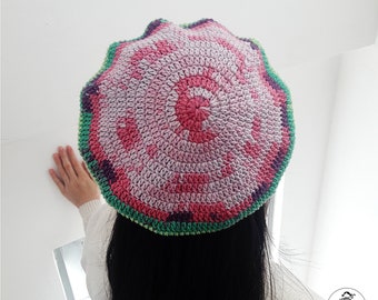 Spring festival Crochet Beret Hat Pattern: Beginner-Friendly Design (PDF Pattern)