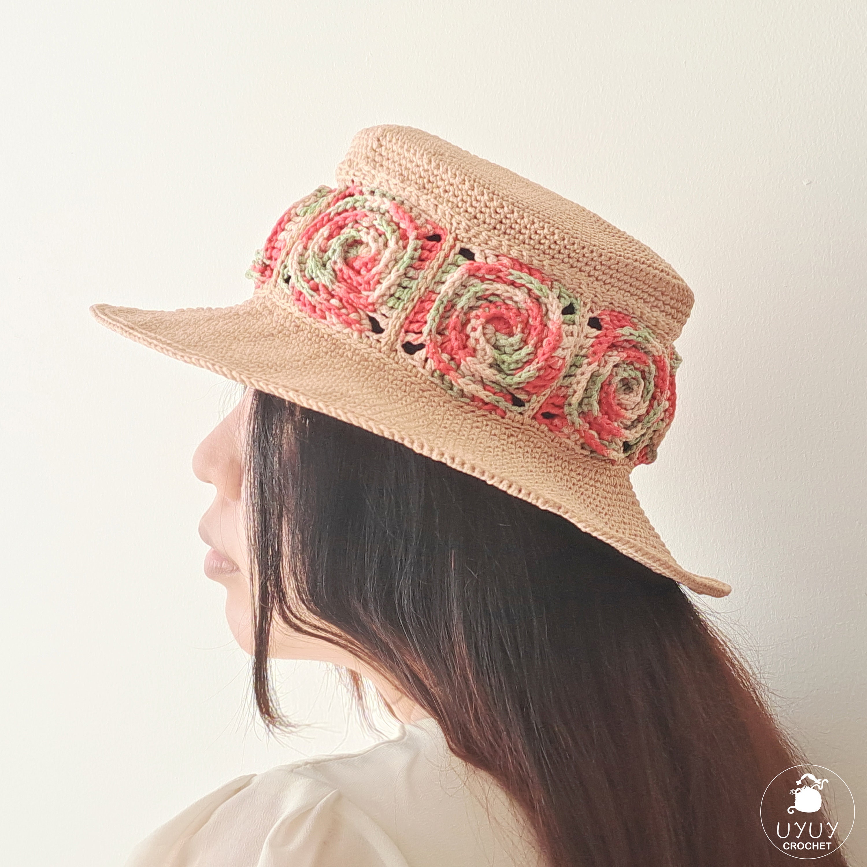 Granny Square Crochet Bucket Hat Pattern | Flat Top Sun Hat (PDF ...