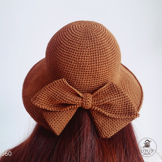 Crochet Hat Pattern BOW FASHION HAT Crochet Bucket Hat Etsy