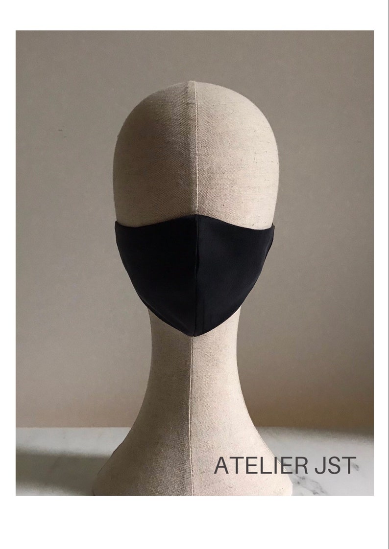 Breathable 100 SILK FACE MASK Matte Black Etsy UK