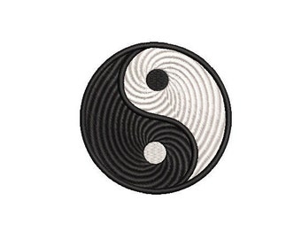 Yin Yang spiral embroidery design
