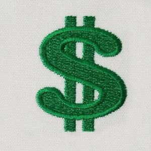 ricamo simbolo dollaro-simbolo denaro