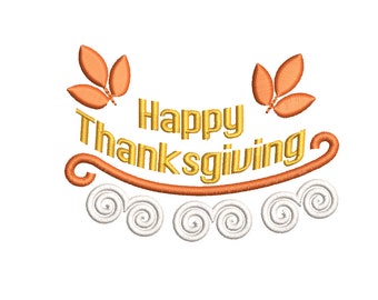 Happy Thanksgiving / machine embroidery design