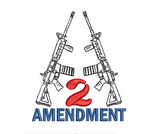 2nd Amendment Gun Embroidery Design