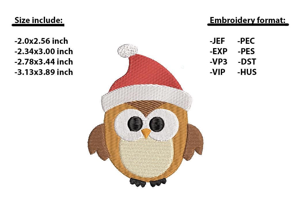 Santa Owl-Machine Embroidery Design