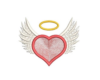 Angel Heart Embroidery Design